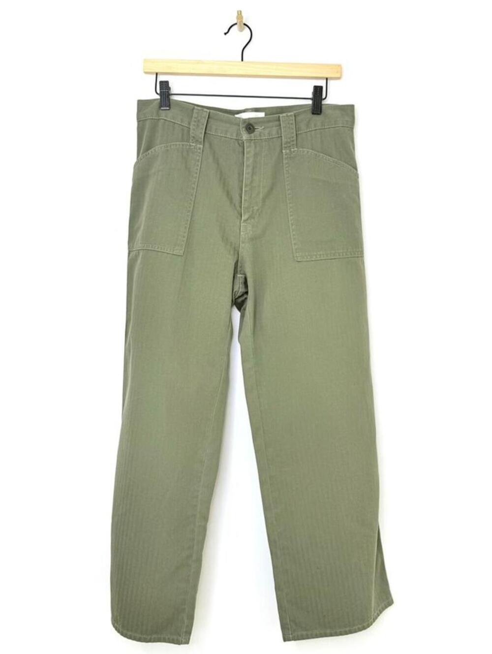 MOUSSY Vintage Olive Green Herringbone Workwear Pants, Size M